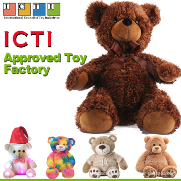 Fábrica de juguetes aprobada por ICTI Comercio al por mayor de Mini Cute Teddy Bear rellenos de encargo pequeña ropa de peluche de juguete de peluche con camisetas